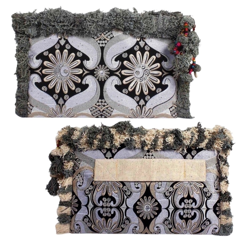 NWT* LUMILY Laptop Case /‎ Oversized PomPom Clutch- Handmade in Thailand